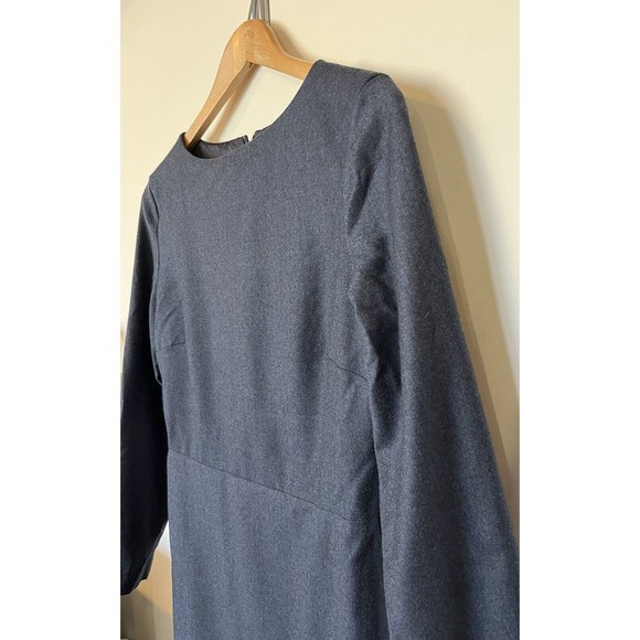 Theory Navy Wool Flannel Long Sleeve Mini Dress Size 6 - Picture 3 of 9